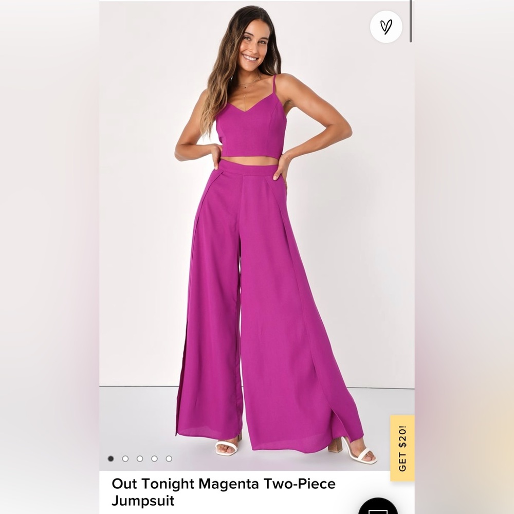 Magenta Two Piece Jumpsuit